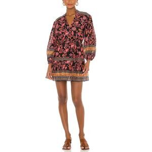 Alice + Olivia Womens Dress Sedona Mandarin Collar Floral Black Multi Size 8